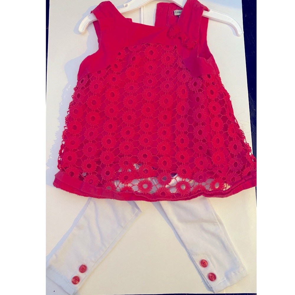 Calvin Klein 24 months summer two piece set White cardigan for toddler girl!